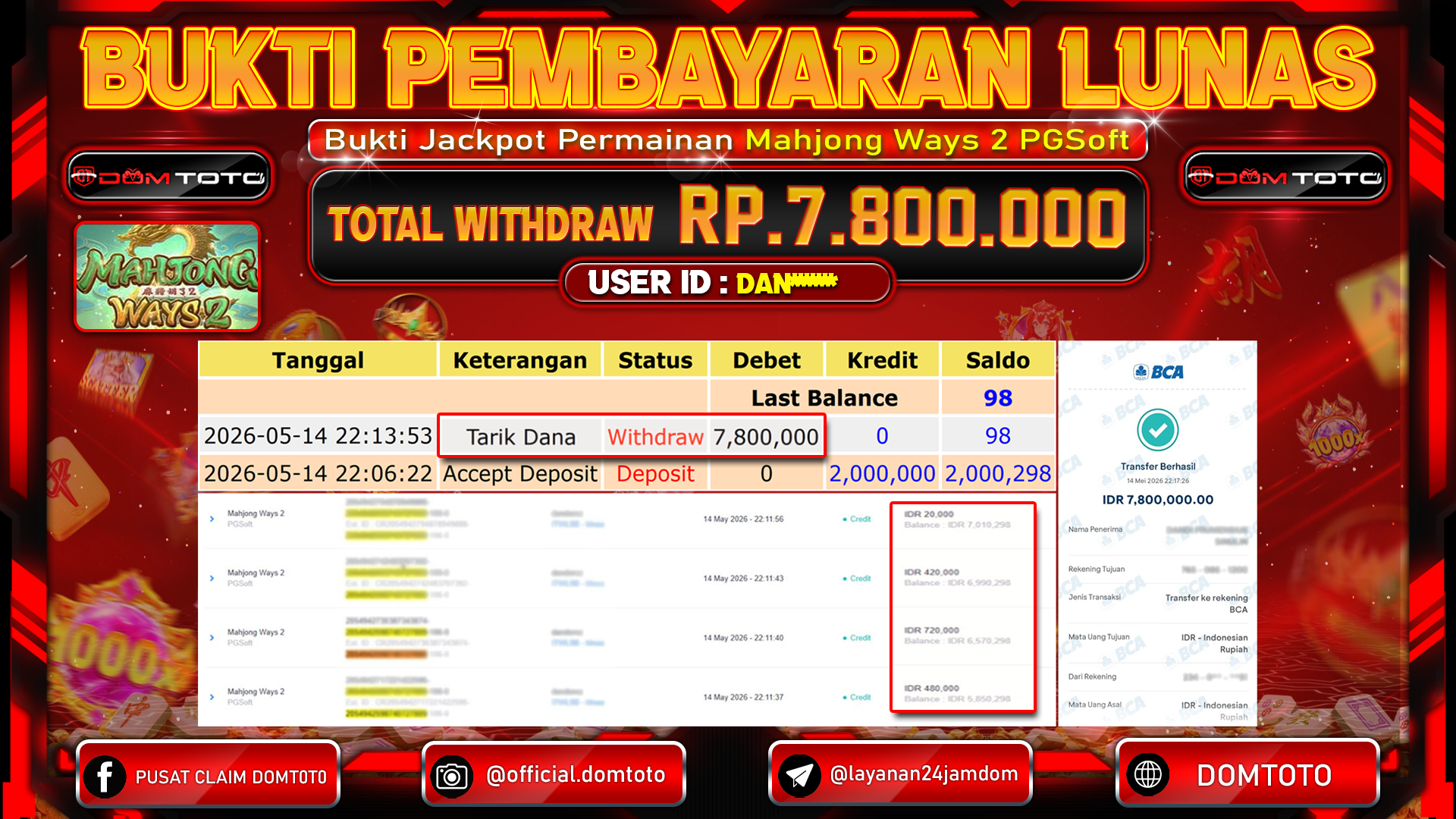 JACKPOT SLOT Mahjong Ways PGSoft 2 14 MAY 2026